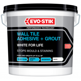 Wall tile adhesive and grout white for life